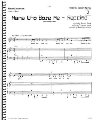 Mama Who Bore Me: Reprise Sheet Music and Beyond